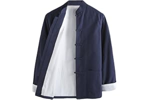 G-LIKE Chinesische Kampfkunst Herren Jacke – Traditionelle Uniform Oberbekleidung für Kampfsport Kung Fu Tai Chi Wushu Männer Frauen Kostüm Tang Stil Langarm Kleidung - Baumwolle