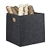 Produktbild Relaxdays Quadratischer Filzkorb, H x B x T: 30 x 30 x 30 cm, faltbar, mit 2 Trageöffnungen, Einkaufskorb, grau