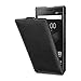 Produktbild StilGut UltraSlim Case Hülle Leder-Tasche für BlackBerry Motion. Dünnes Flip-Case vertikal klappbar aus Echtleder für das BlackBerry Motion, Schwarz