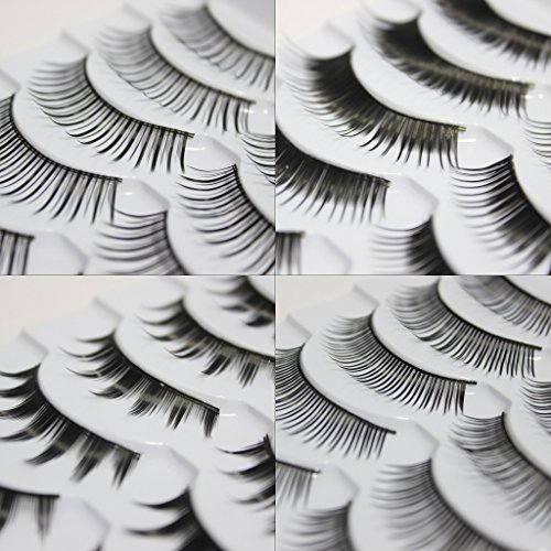 KurtzyTM 80 Paar schwarze falsche künstliche Wimpern dick lang Wimpernverlängerungsset - 3