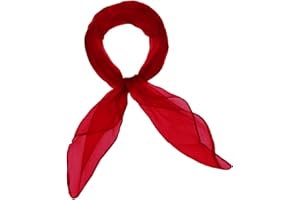 Basic Sense Plain Square Chiffon Neck Scarf For Lady Retro 50s Light Weight