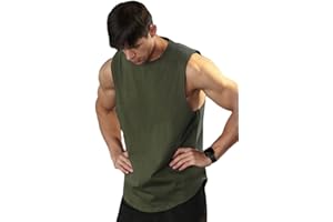 VIISENDY PRO Herren-Sport-Tanktops, Weste, Workout, Bodybuilding, Workout, Fitnessstudio, Shirts, Baumwolle, Ausschnitt, ärmellos, Muskel-T-Shirts