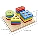 Rolimate Wooden Baby Shape & Color Recognition Colorful Geometric Board Stack & Sort Puzzle Toy