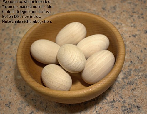 Handgefertigt Buche Holz Eier, Natural Beech Wood, 6x4cm |2.4″x1.6″ - 7