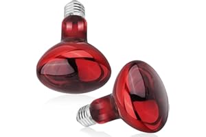 BNGXR Lampada Infrarossi Riscaldante, 2 Pezzi Reptile Lampadine Riscaldanti, 100W Lampada Termica a Infrarossi, Luce di Riscaldamento per Tartarughe Lucertole, Rettili e Anfibi, Rosso, 220V