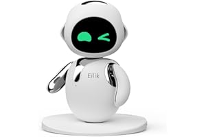 Eilik Silver Touch-Interaktives Schreibtisch-Begleiter-Spielzeug, niedliche Robotertiere mit reichlich Emotionen, lustige Animationen und Mini-Spiele, Geburtstagsgeschenke für Mädchen und Jungen