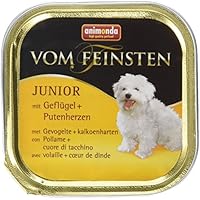 Animonda vom Feinsten Hundefutter Junior mit Geflügel + Putenherzen, 22er Pack (22 x150 g)