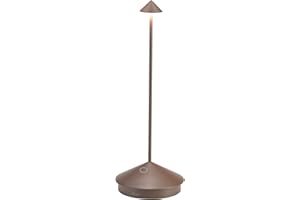 Zafferano, Pina, Lampe de Table Rechargeable et Sans Fil avec Contrôle Tactile, Utilisable également comme Lampe d'Extérieur, Dimmer, 2200-3000 K, Hauteur 29 cm, Couleur Corten