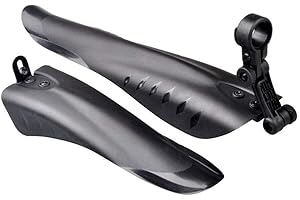 VETRINEIN RETE Vetrineinrete® Parafango per Bici Anteriore e Posteriore 2 Pezzi Universale in plastica Nero Bicicletta Mountain Bike G9