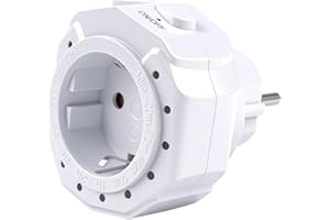 WATTIVE Programmateur Prise Electrique 12 Heures Prise programmable AC 230V 16A 3680W Compte à rebours LED indicateur minuteur Prise Interrupteur minuterie TM12