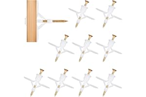 EXIN DECHEN 200 Pièces Cheville Placo Charge Lourde avec Vis,(100 Cheville Placo + 100 Vis Autoforeuse Beton),Chevilles pour Plaques de Plâtre,Vis pour Fixation sur Mur Placo,pour Murale Plaque de Plâtre