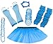 Produktbild A-Express 80er Damen Neon Tütü Rock Ebene Beinstulpen Handschuhe Halskette Tüll Fluo Ballett Verkleidung Party Tutu Rock Kostüm Set (36-44, Blau)