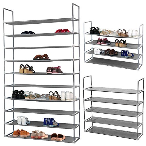 Yahee 10 Schicht Schuhregal Schuhschrank Schuhablage Schuhe DIY 175 cm x 100 cm x 29 cm - 3