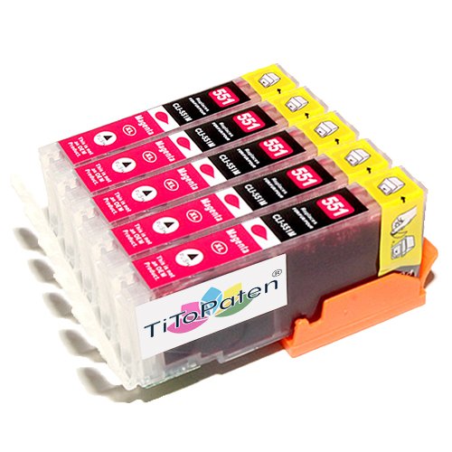 *TITOPATEN* - 5x Canon Pixma IP 7250 kompatible XL Druckerpatronen - Magenta - Patrone MIT CHIP !!!Hohe Laufleistung!!!