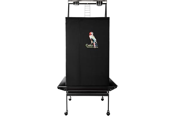 Colorday Bonne Cage Night Bird Couverture pour Grande Cage Oiseau avec Play Haut, Noir 68"