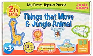 Amazon Brand - Jam & Honey Things That Move & Jungle Animals Puzzle