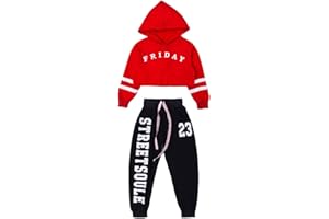 LOLANTA Ensemble Danse Hip Hop Fille, Survêtement à Capuche et Pantalon Jogger pour Jazz ou Streetwear