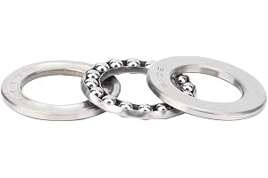 YUEHISY 51105 Axialt Kulltrycklager, 5 St Precision Stål | 25 mm innerdiameter, 42 mm ytterdiameter, stämplad bur, konvex löp