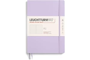 LEUCHTTURM1917 368153 notatnik z miękką okładką w formacie B5, 123 numerowane strony, fioletowy, w kropki