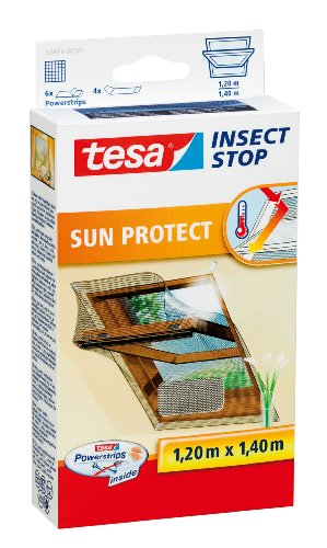 tesa Fliegengitter für Dachfenster, mit Sonnenschutz, beste tesa Qualität, 1,2m x 1,4m - 2