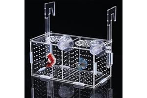 YOPOTIKA Fish Breeding Box, Acrylic Fish Isolation Box with Suction Cup Aquarium Hatchery Incubator for Fish Tank, Multi- functional Baby Fish Hatchery for Baby Fish Shrimp Betta Guppy, 20 * 10 * 10cm