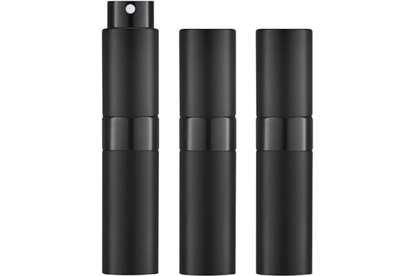 Lisapack 8ML Perfume Spray Bottle (3PCS) Cologne Atomizer, Small Sprayer Dispenser for Travel Men and Women (Black)