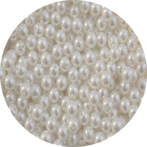 100 x 8mm Cream Ivory Nude Acrylic Faux Pearl Jewellery Wedding Making Beads