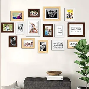 Painting Mantra Art Street - Colorful Memories Set Of 15 Individual Photo Frame - Mix Color (3Pc-8X10,8Pc-6X8, 4Pc-4X6 Inch)
