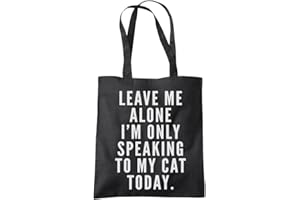 HOTSCAMP Cat Lover Cotton Tote Bag Leave Me Alone I'm Only Talking to My Cat Tote Bag - Funny Cat Owner Pet Friend Crazy Cat Tote Shopping Bag