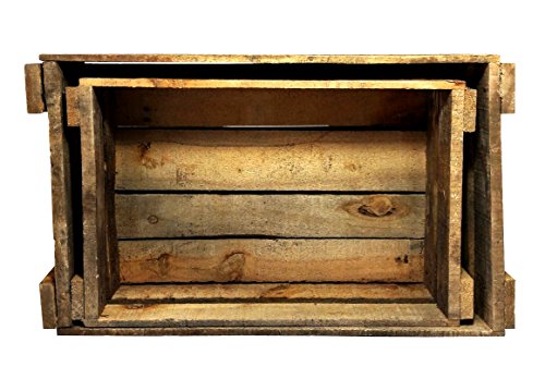 Cerveza Holzkisten, 2-er Set, groß, Holzkiste, Obstkiste, Vintage Design, braun natur - 2