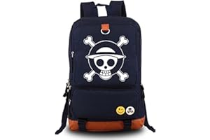 Gumstyle Anime Monkey D Luffy Lumineux Sac à Dos Cartable Backpack pour Ordinateur Portable Etudiant Sac de Livre d' École Rucksack Blue