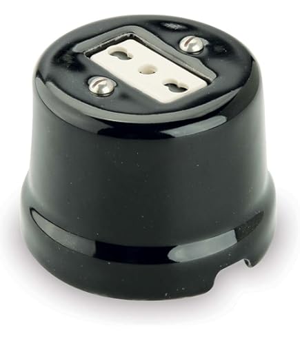 Presa Muro Bipasso Ceramica | Ø65mm | Bianco O Nero | Per Interni - Foto 2