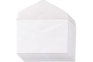 Sobres de Papel Blanco, Sobres Pequeños con Solapa para Invitaciones de Cumpleaños, Boda o Comunión, Sobres para Tarjetas de Visita Medida 70 x 105 mm · m-office (50 uds)