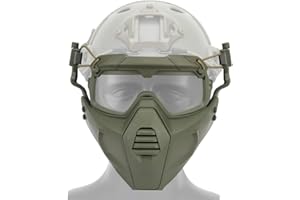 OAREA Fast Helmet Protective Glasses with Removable Face Mask Suitable for Airsoft Paintball Halloween Party