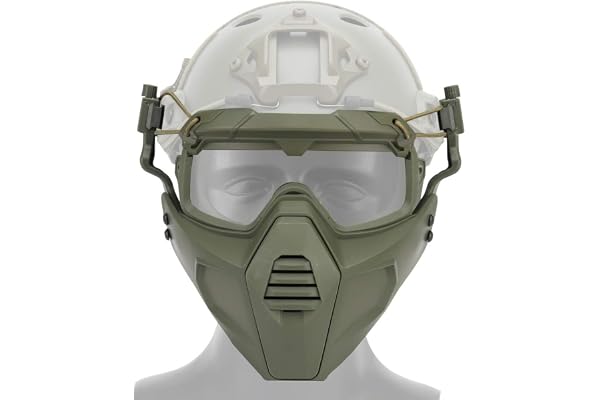 OAREA Fast Casque Lunettes de Protection Lunettes avec Masque Amovible Convient à la fête de l'airsoft Paintball Halloween