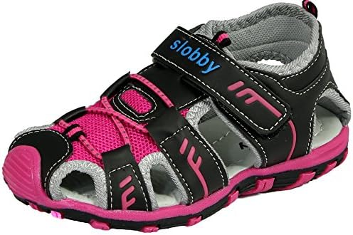 Children's Sandal "Ole" Black-Fuchsia 25