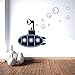 Produktbild U-Boot Sub Sea Bubbles Kids Nursery Rhymes Wand Dekorationen Fenster Aufkleber Wall Decor Sticker Wall Art Aufkleber Sticker Wand Aufkleber Aufkleber Wandbild Décor DIY Deco Abnehmbare Wandaufkleber Colorful Aufkleber, Vinyl, dunkelblau, M