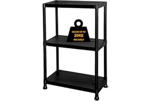CRYSTALS 3/4/5 Tier - Plastic Shelving Unit | Garage Shelving Units | Storage Shelves | Shelving Units for Storage | Plastic Racking | Racking Shelving Unit Warehouse, Garage, Shed, and Workshop (3 Tier)