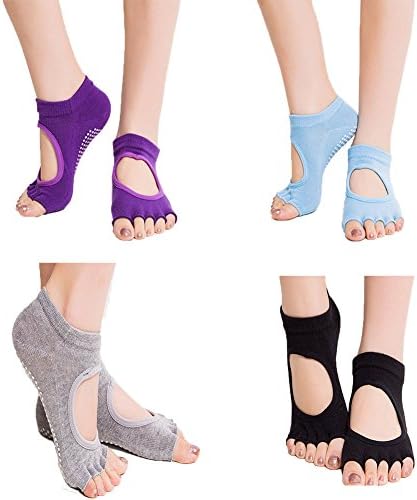 CrazySell 5 Pairs Men Unisex Five Fingers Separate Toe Soft &amp; Breathable Socks Running Socks (4Pcs)