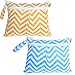 Damero 2pcs/pack Cute Travel Baby Wet and Dry Cloth Diaper Organiser Bag, Yellow Chevron+Blue Chevron