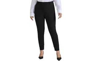 Hanna Nikole Pantaloni Corti Elasticizzati Aderenti Grandi Dimensioni da Donna a Vita Alta Business Casual