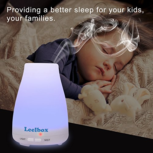 Leelbox Luftbefeuchter Aroma Diffuser Raumbefeuchter Duftzerstäuber Duftöldiffusoren 100ml Ätherisches Öl Diffuser mit 7 Farbwechsel Geeignet für Yoga Salon Spa Wohn-, Schlaf-, Bade- oder Kinderzimmer Hotel - 7