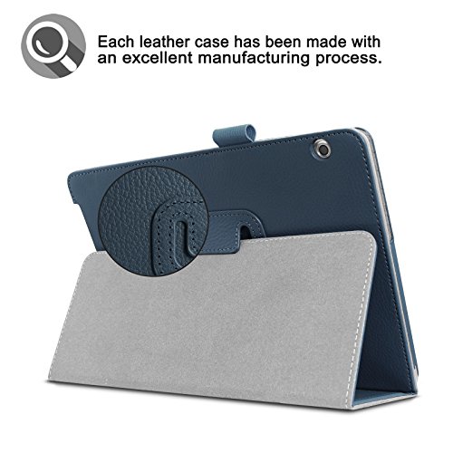 Huawei MediaPad T3 10 Hülle Case, Infiland Slim Fit Folio PU-lederne dünne Kunstleder Schutzhülle Cover Tasche für Huawei MediaPad T3 10 Tablet(Dunkleblau) - 7