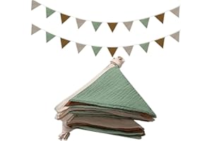 Bimhayuu Wimpelkette Kinderzimmer Girlande Stoff Wimpelkette aus Baumwolle Kinderzimmer Deko Kinder Mädchen Jungen Zubehör für Hausbett Babybett Kinderbett Wanddeko Geschenk (A)