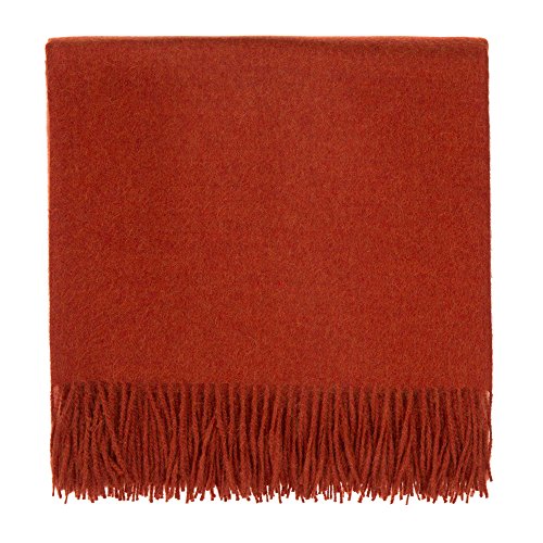 URBANARA ' Alpaca Techo Arica - 100% Puro bebé de Lana de Alpaca, con Flecos Monocolor - 130 x 170 cm, Colcha, Manta Manta (Plaid, sofá, Cachemira (