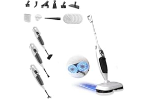 Torder Steam Mop with 13 Accessories,Steam Cleaner for Home,Floor Scrubber Spin mop for Hard Floors Deep Cleaning, 4 Washable Mop Pads for Home Use, 550ml Capacity,Multipurpose Handheld Steam Cleaner