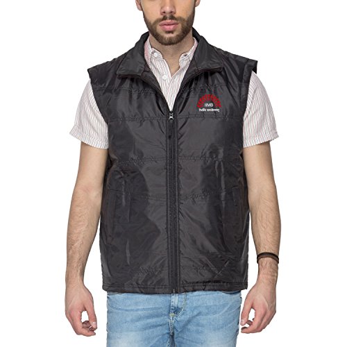 IIMB Polyester and Nylon Sleeveless Jacket (Black, Small-38)