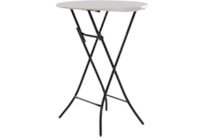 Lifetime 92120 - Mesa Plegable Redonda Alta | Mesa Redonda jardín, terraza, Patio, balcón | Medidas Ø84cm, Altura 110cm | Mesa Redonda Exterior Eventos, Mesa Catering Plegable | Muebles Lifetime