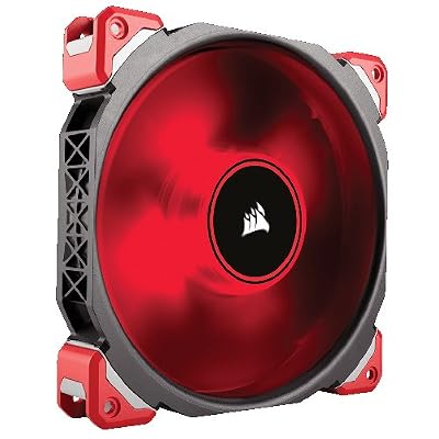 Corsair CO-9050047-WW ML Series ML140 LED 140mm Haute Pression à faible son Ventilateur Haut de Gamme à Lévitation Magnétique, Rouge