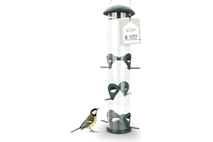 WILDLIFE HOME Körner Vogelfutterspender I 40cm mit 6 Anflugplätzen I Vogel Futterstation zum Aufhängen, Futtersäule, Körner Wildvögel Futtersilo